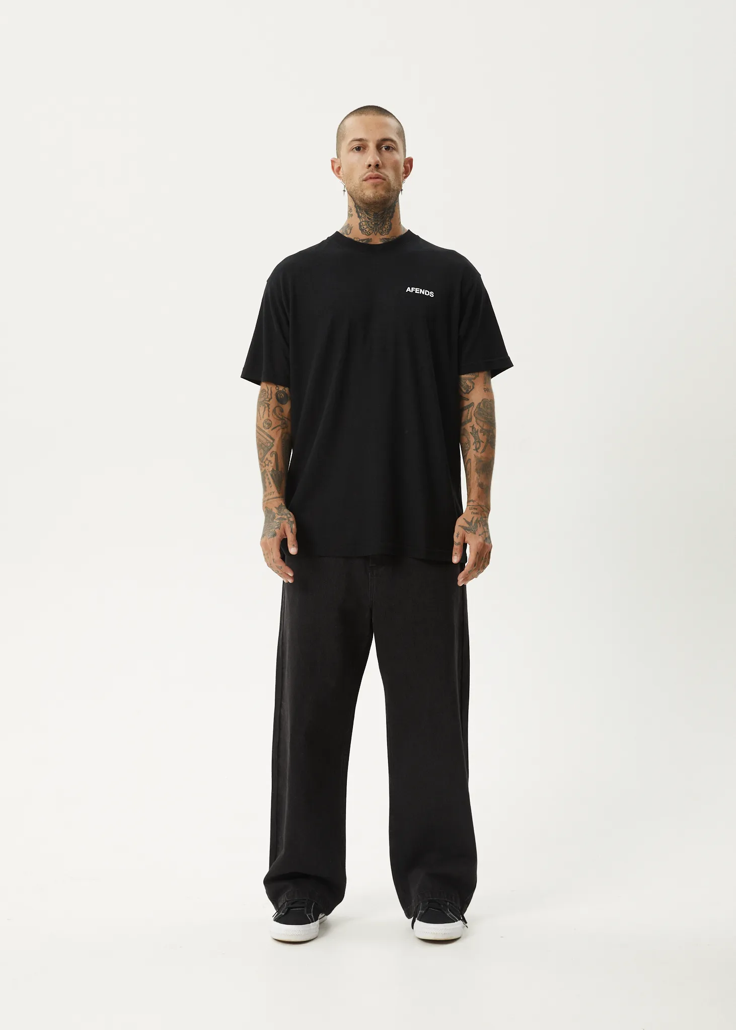 AFENDS Mens Staple - Boxy Fit Tee - Black