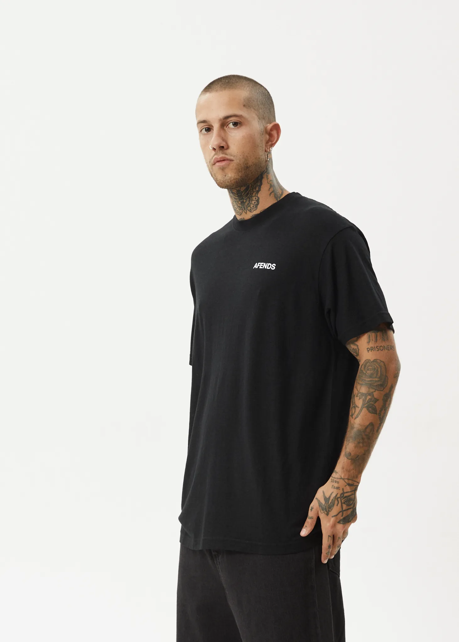 AFENDS Mens Staple - Boxy Fit Tee - Black