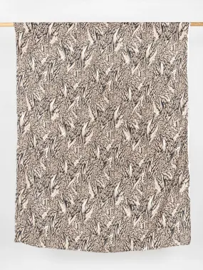 Animal Print Viscose Challis Deadstock - Beige   Black   Cream - Swatch