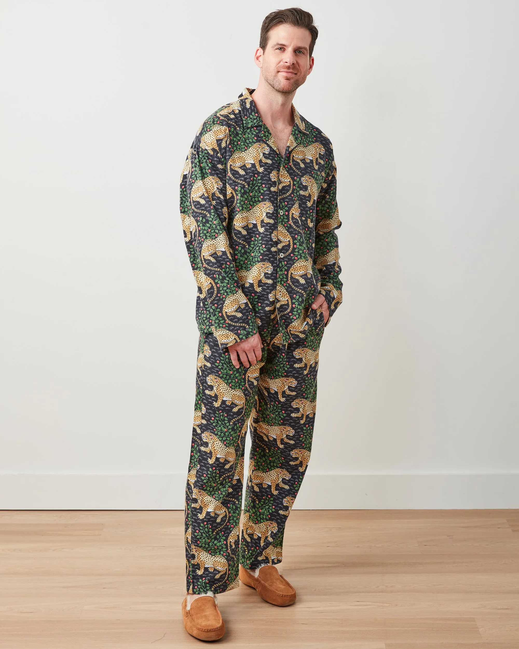 Bagheera - Men's Lightweight Flannel Long PJ Set - Ink