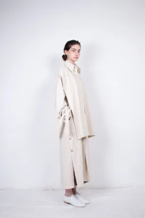 Beige Layered Flax Coat