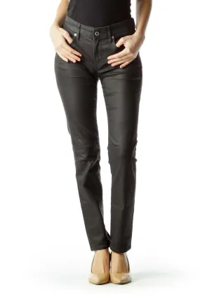 Black Slim Denim Pants