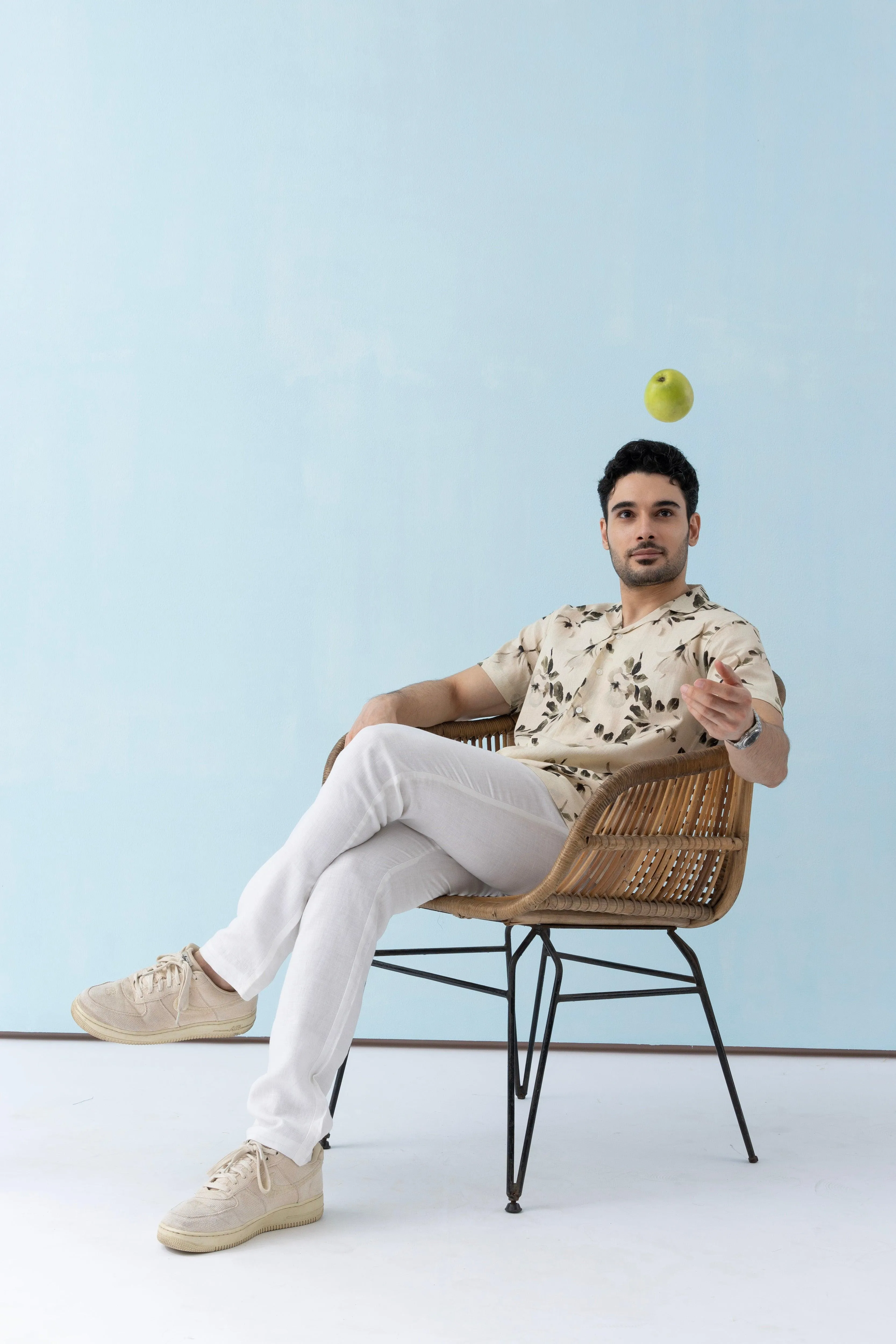 Coastline Hemp Cuban Shirt in Ivory Blossom