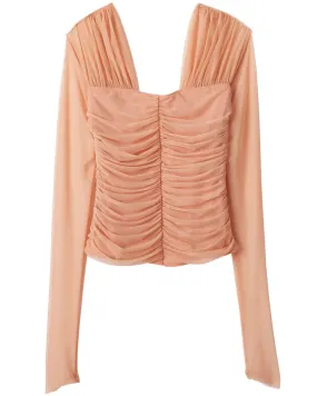 Dusty Coral Ruched Jackie Top