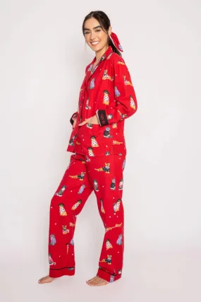 Flannel Long PJ Set in Red