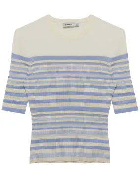 French Blue Stripe Short Sleeve Elena Top