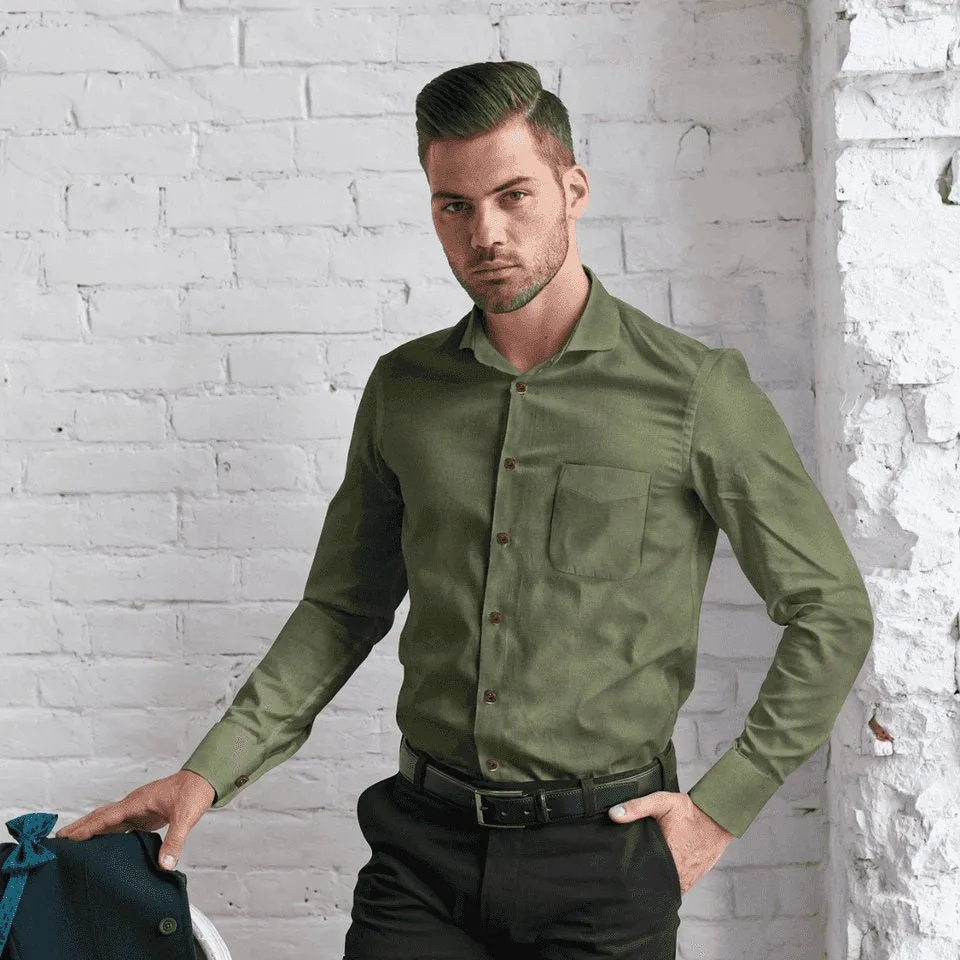 Hemploom - Elegant Hemp Shirt in Olive Green