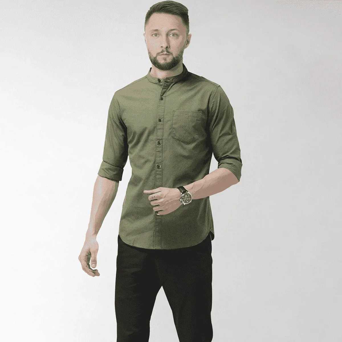 Hemploom - Elegant Hemp Shirt in Olive Green