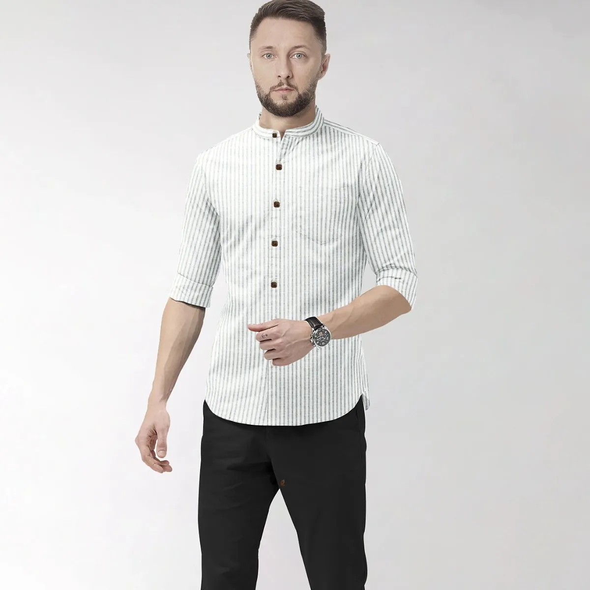 Hemploom - Minimalist Pure Hemp Shirt in Stripes - 973