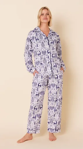 Holly Jolly Flannel Pajama - Blue - Small