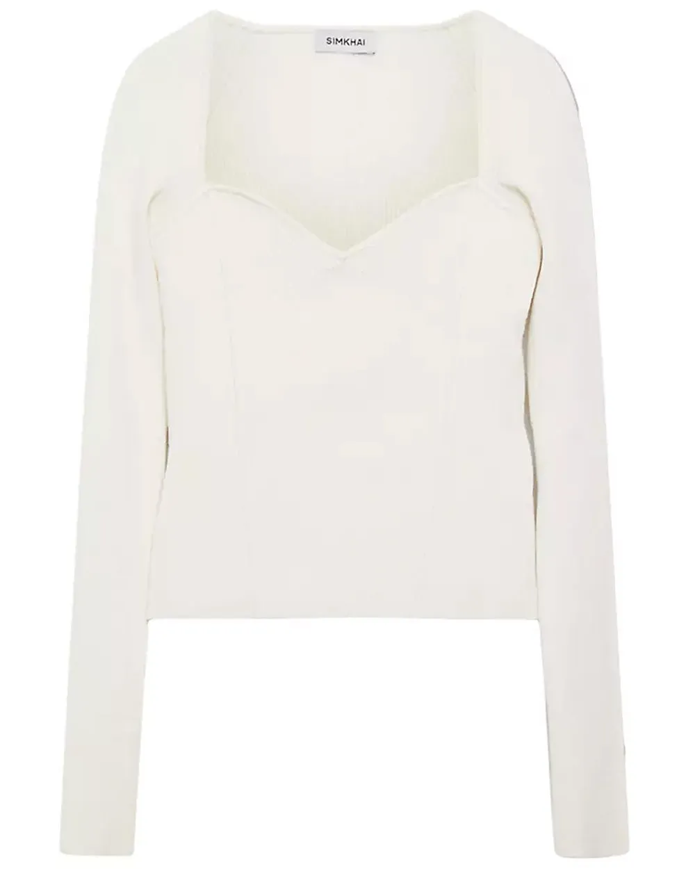 Ivory Giuliana Long Sleeve Sweetheart Top