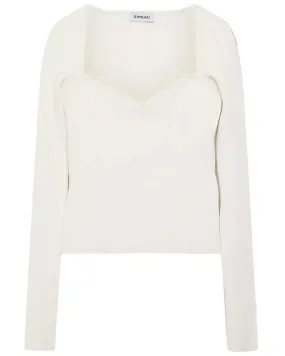 Ivory Giuliana Long Sleeve Sweetheart Top