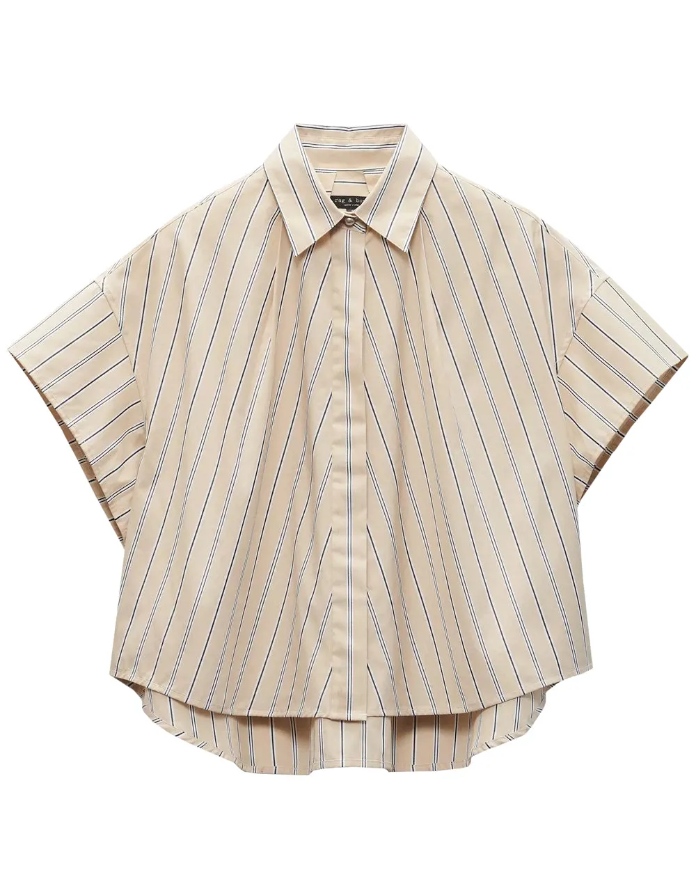 Khaki Stripe Short Sleeve Martha Shirt