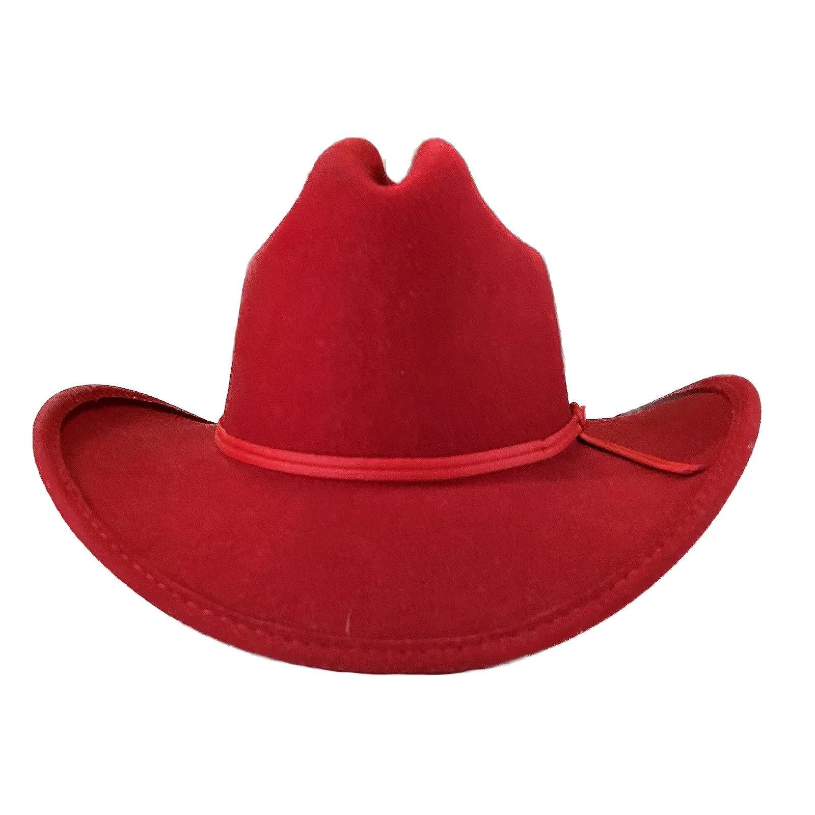 Kid's Red Hard 100% Wool Felt Western Hat