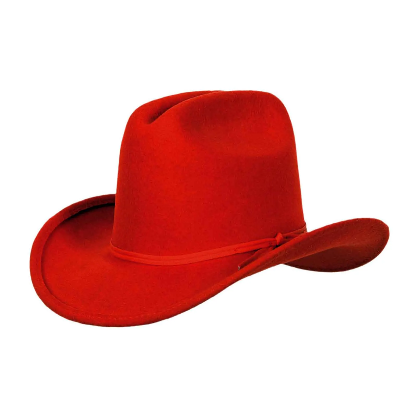 Kid's Red Hard 100% Wool Felt Western Hat