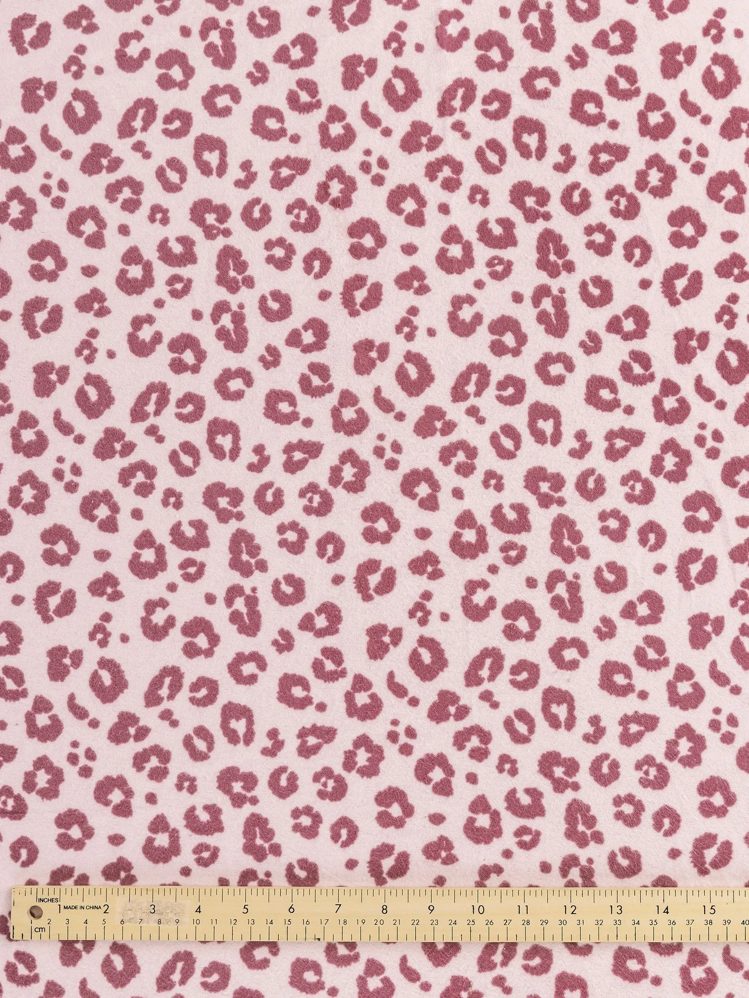 Leopard Print Cotton Flannel Deadstock - Pink - Swatch