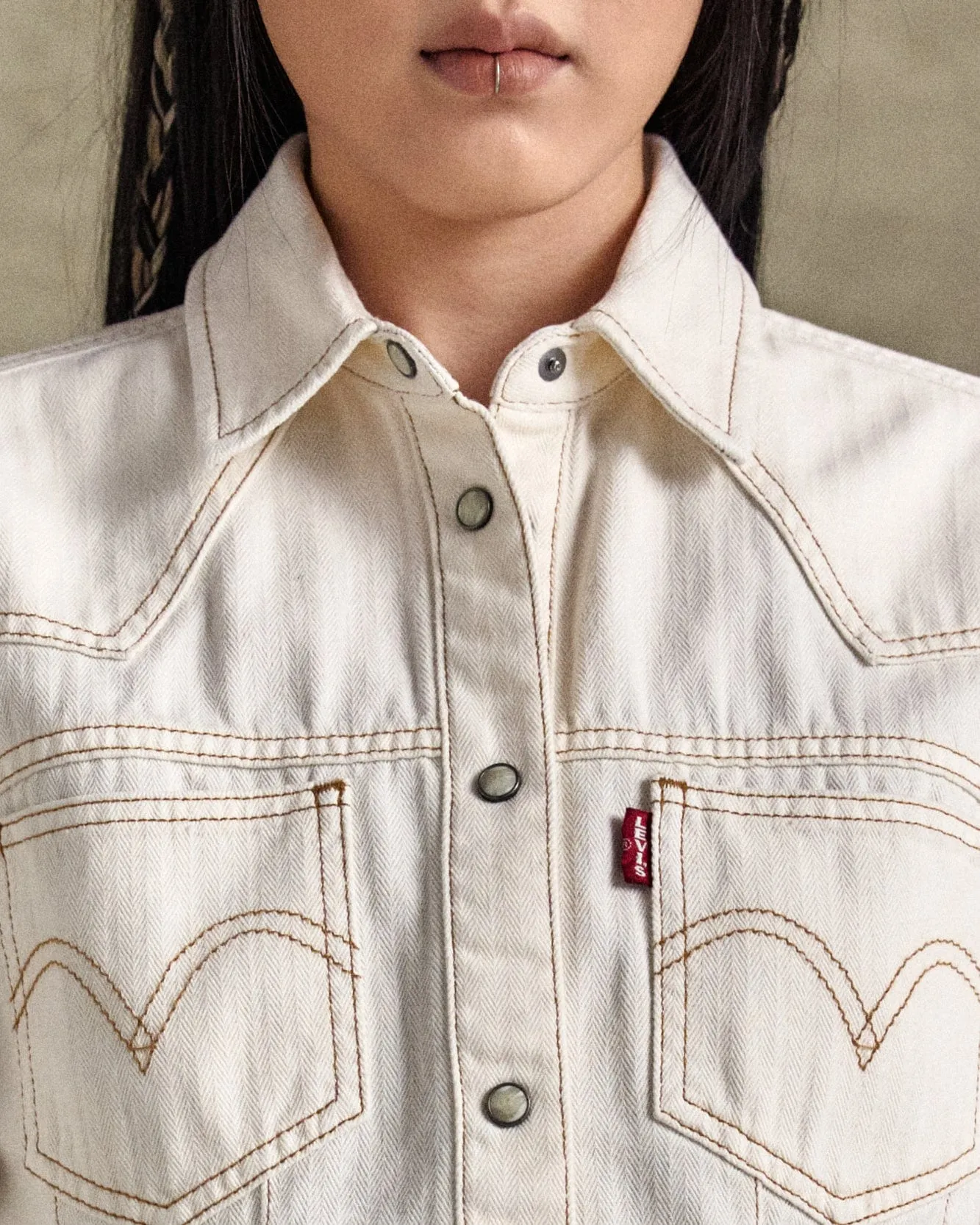 LEVIS X ADSB CINCHED BLOUSE atb1217w(ECRU)