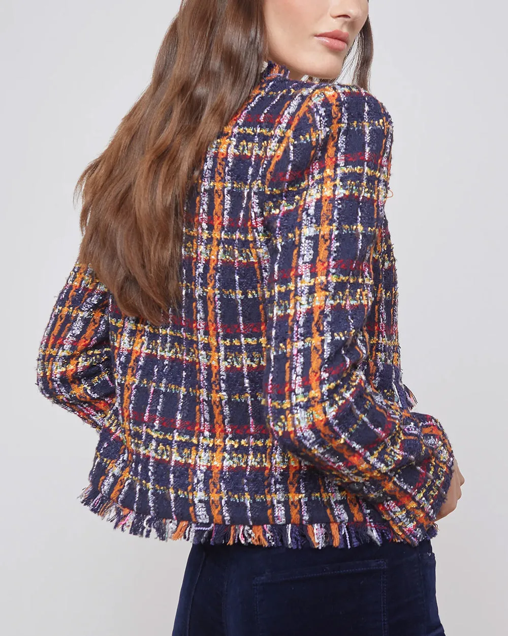 Midnight Plaid Angelina Tweed Jacket