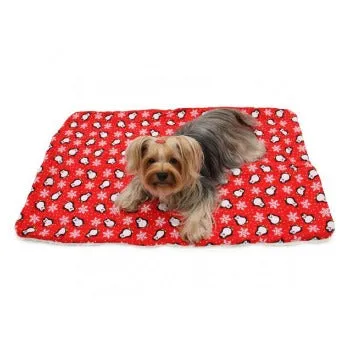 Penguins & Snowflakes Flannel/Ultra-Plush Blanket - Red