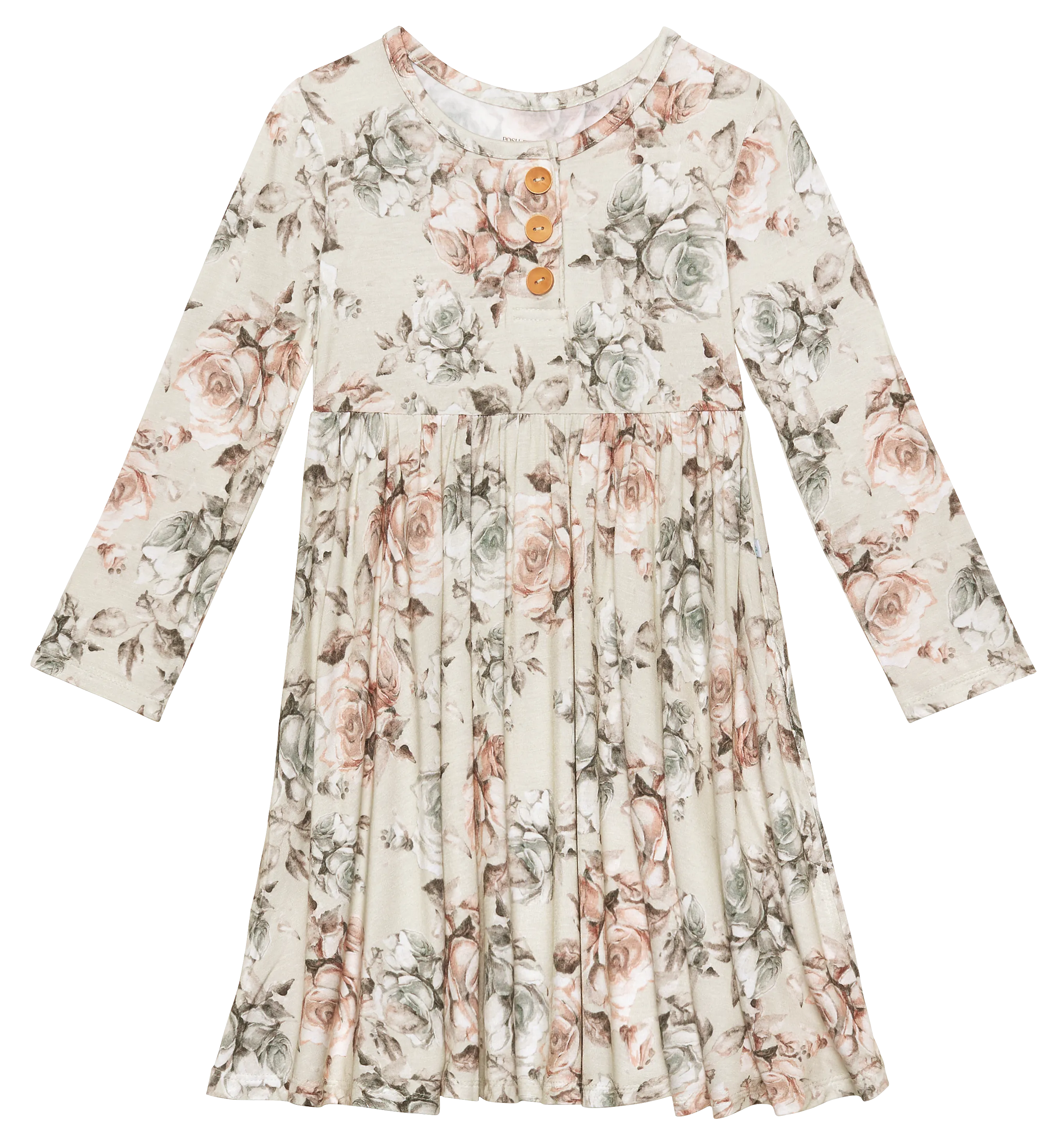 Posh Peanut Daniella L/S Henley Twirl Dress