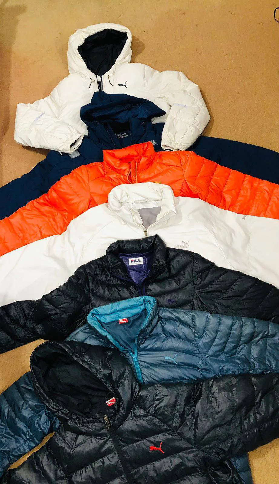 Puma,fila,kappa puffer jackets 7 pieces