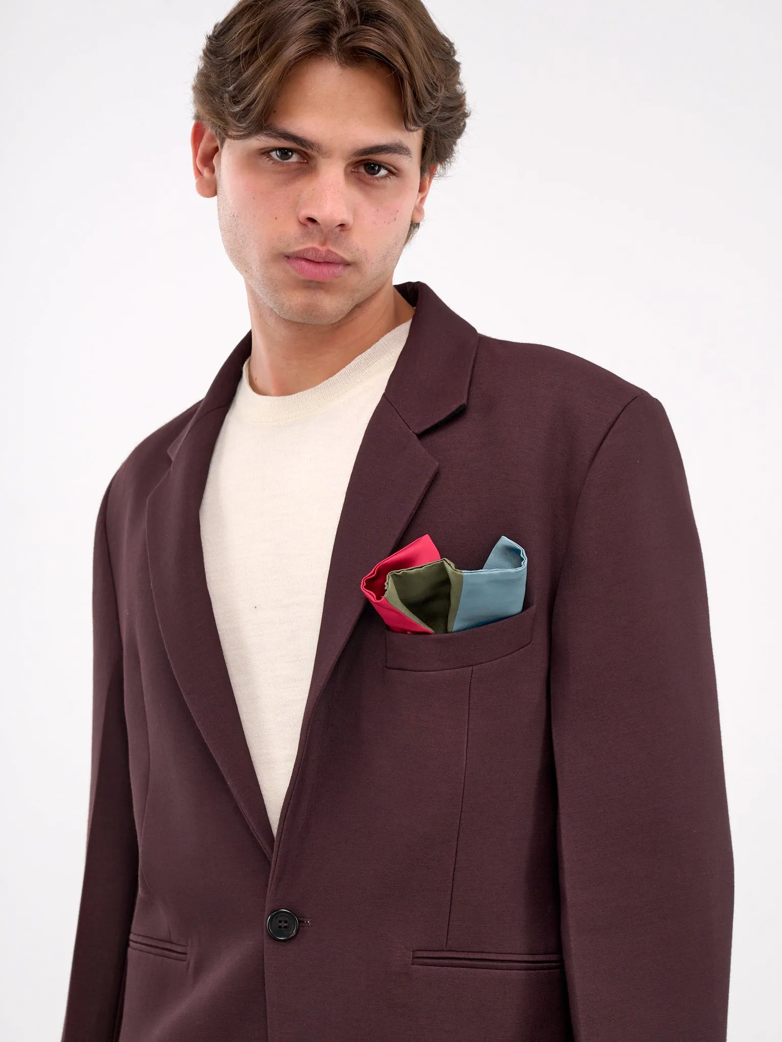 Satin Handkerchief Long Coat (CO0332-PG1679-AUBERGINE)