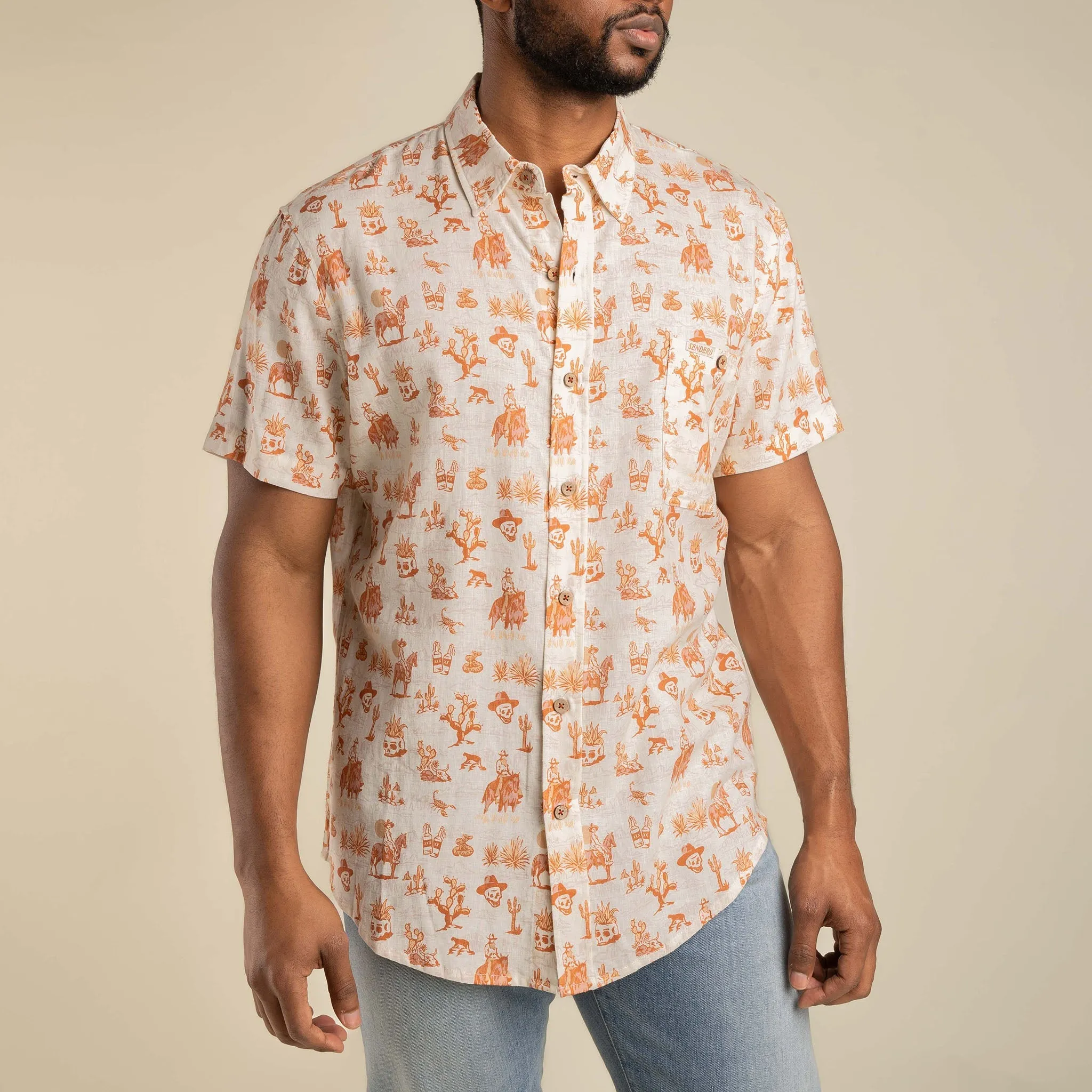 Sendero Provisions City Slicker Button Up Short Sleeve Shirt in Muertos