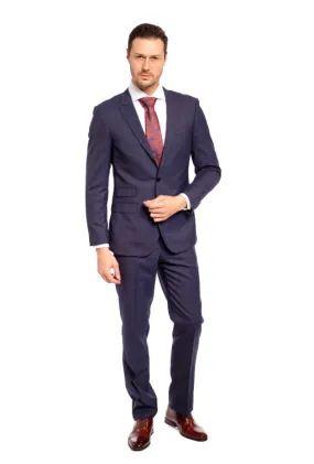 Slim Fit Navy Microbox Two Piece Suit GB-ITA-5