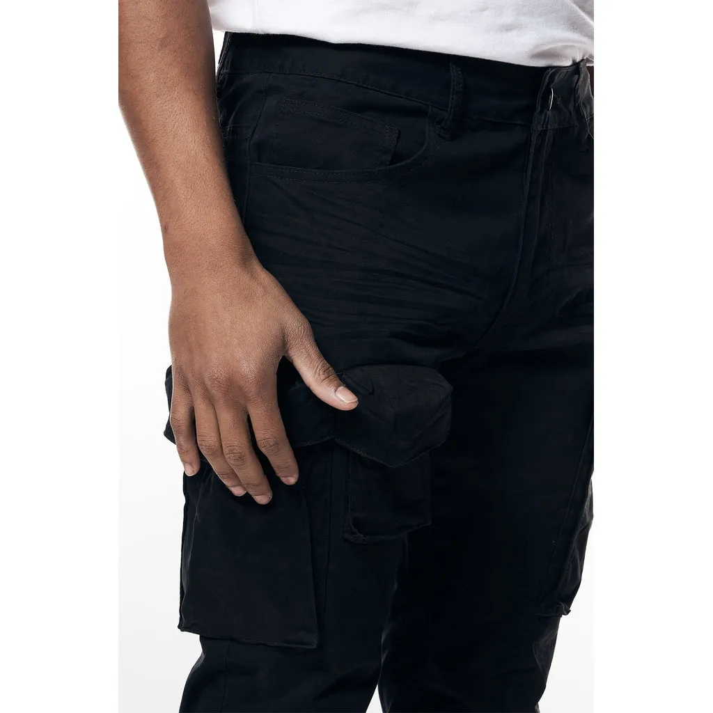 Slim Utility Twill Pants - Black