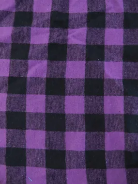 Tartan Plaid Uniform Apparel Flannel Fabric / Buffalo Black/Purple / Sold By The Yard