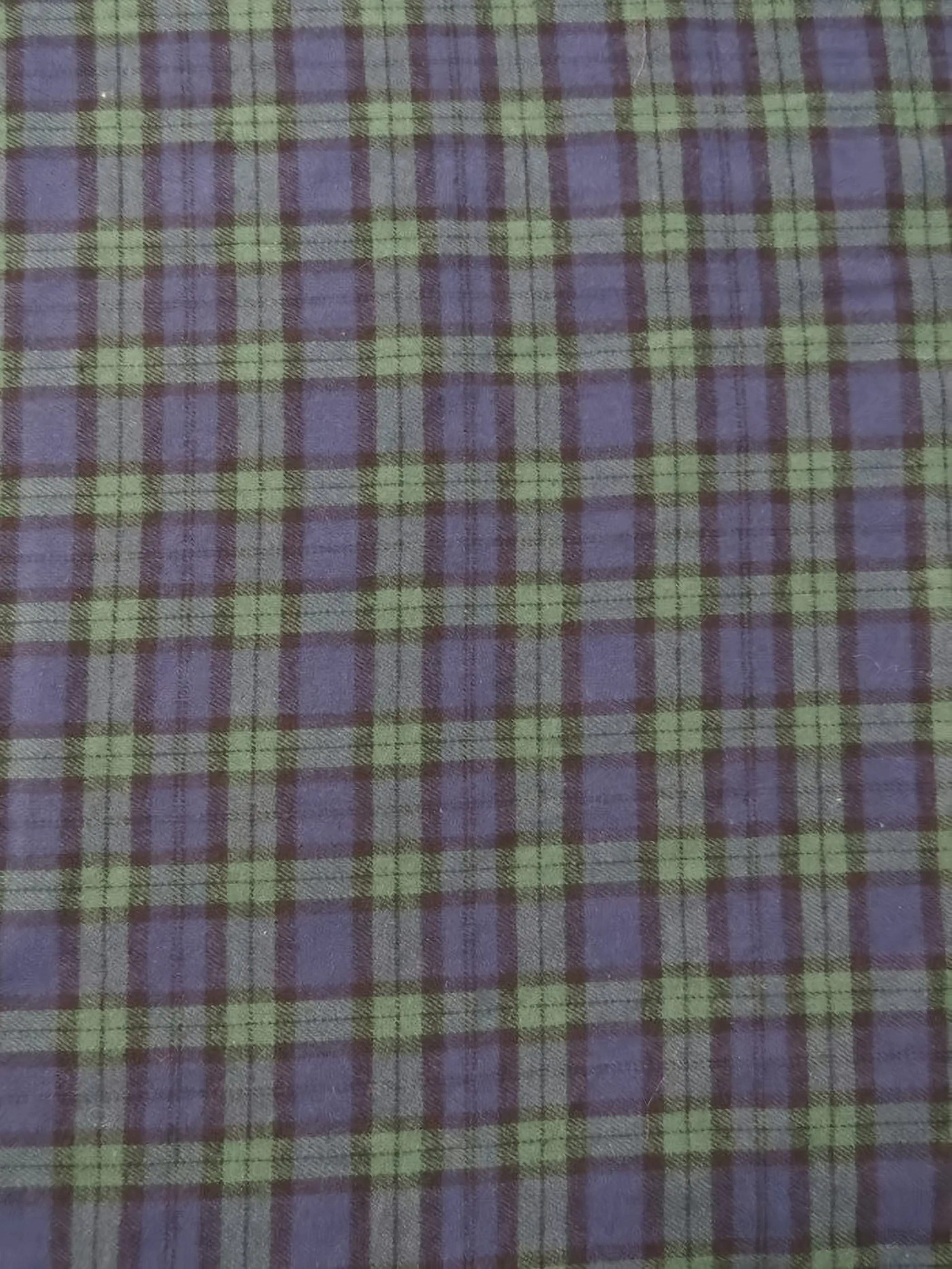 Tartan Plaid Uniform Apparel Flannel Fabric / Green/Purple