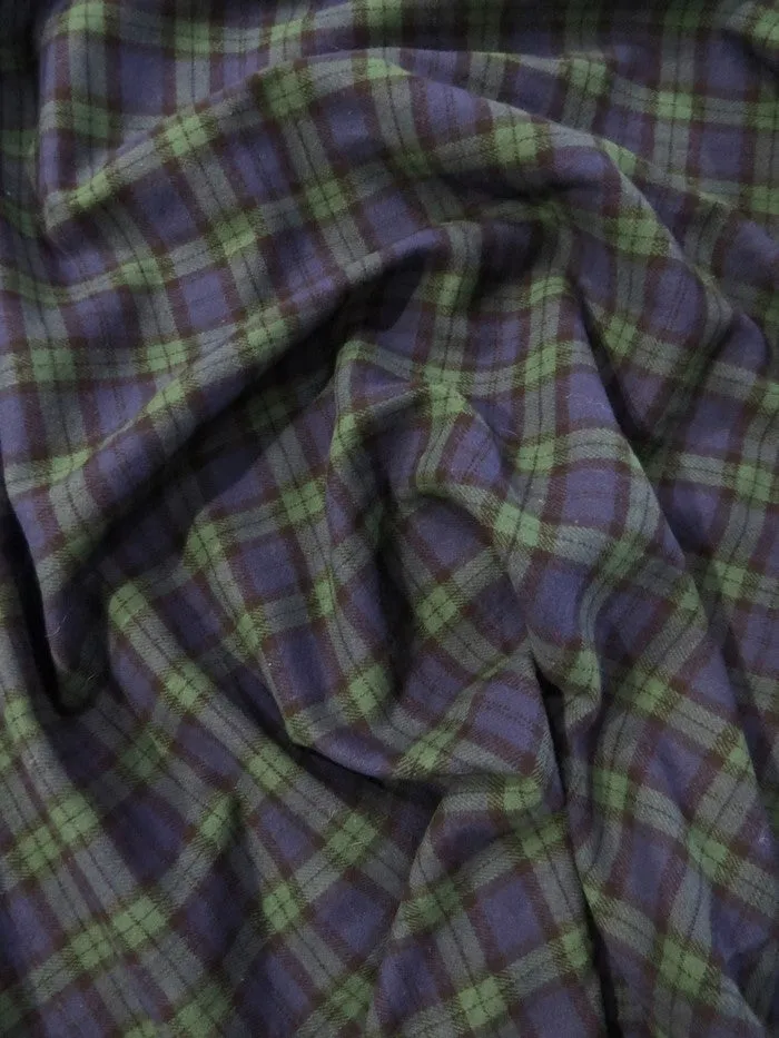 Tartan Plaid Uniform Apparel Flannel Fabric / Green/Purple