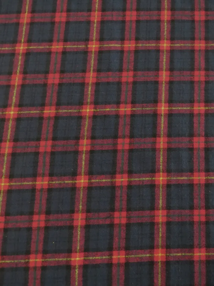 Tartan Plaid Uniform Apparel Flannel Fabric / Navy/Red 2