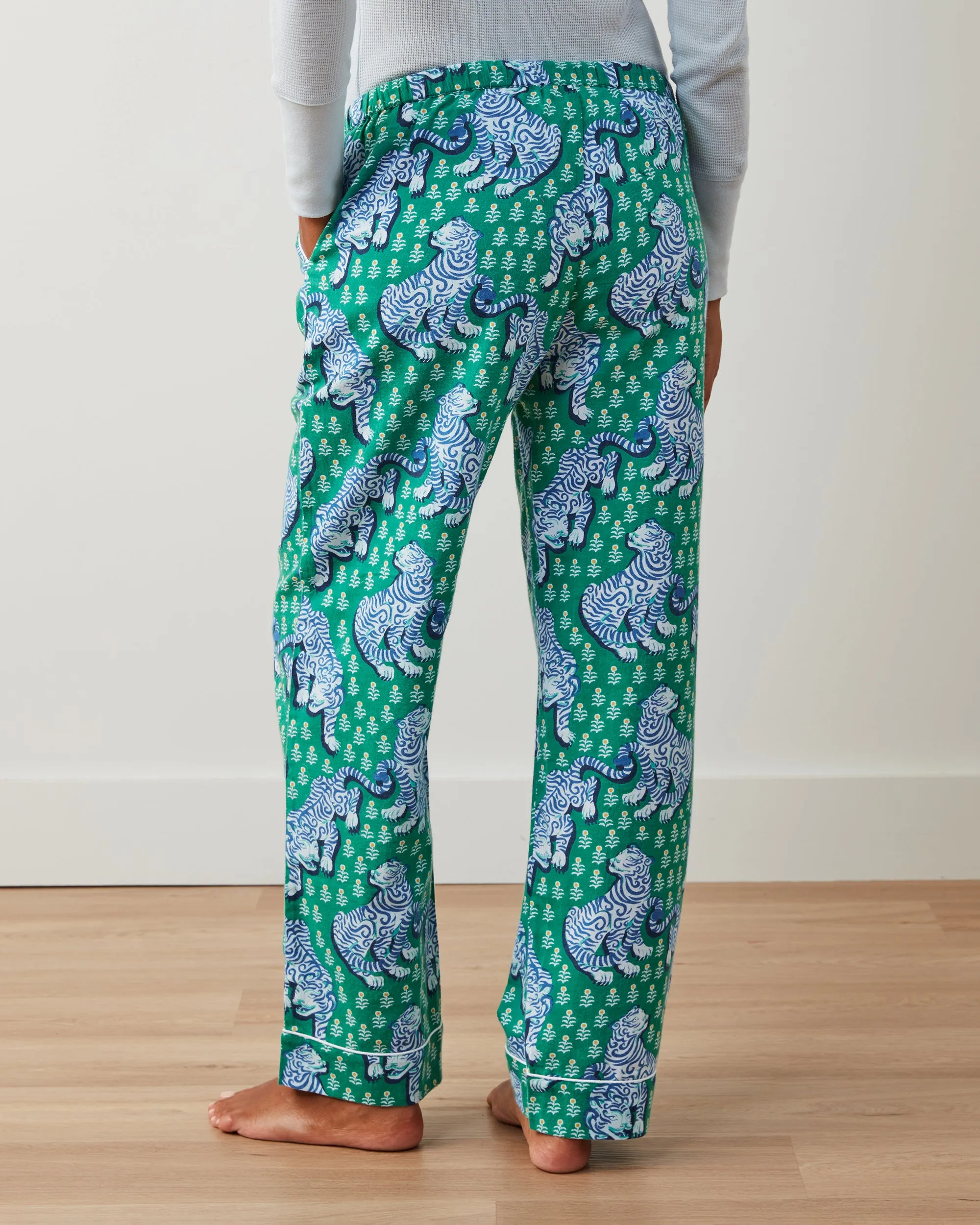 Tiger Queen - Lightweight Flannel PJ Pants - Jade