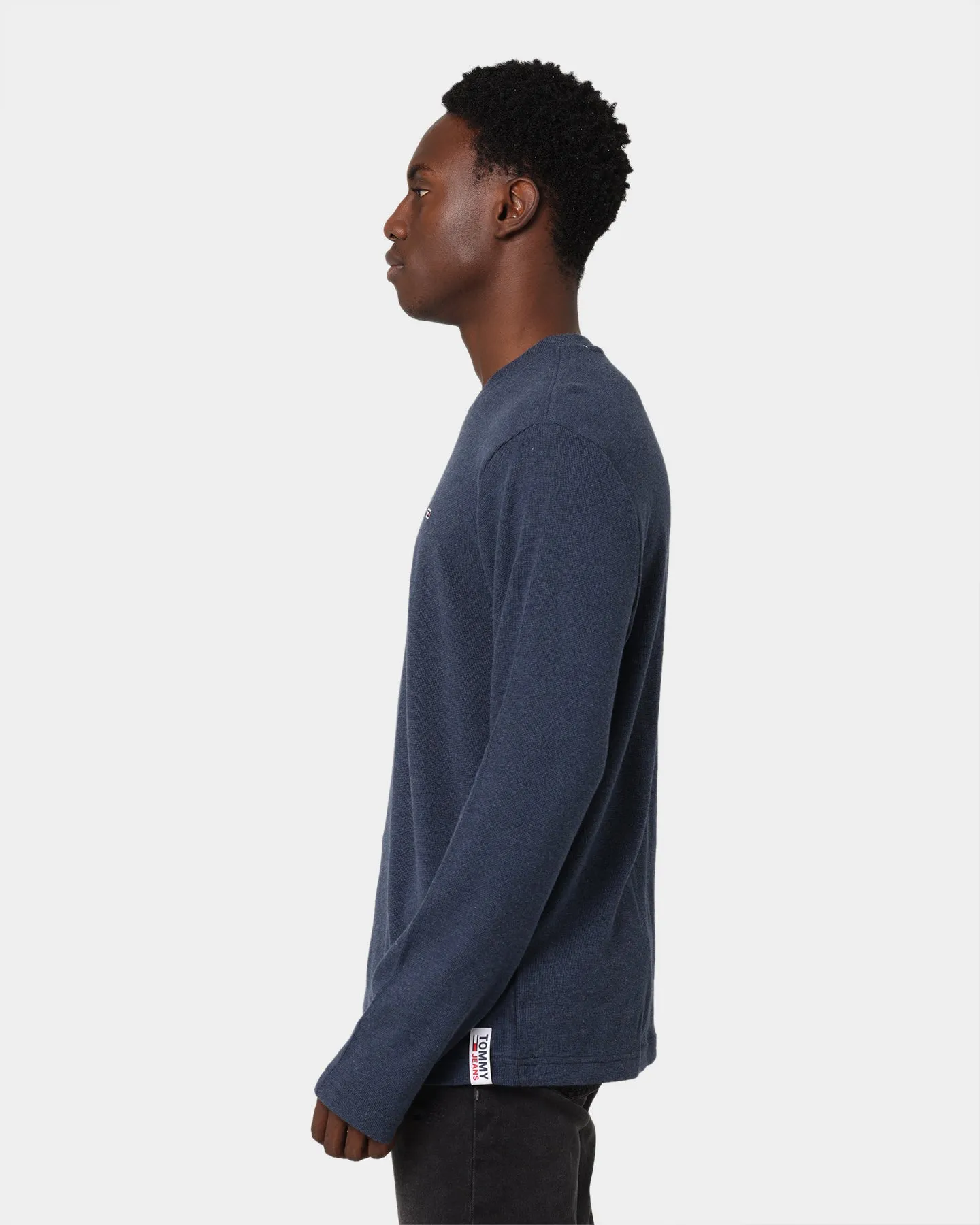 Tommy Jeans Mini Waffle Jaspe Long Sleeve Twilight Navy/Heather