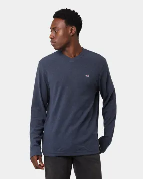 Tommy Jeans Mini Waffle Jaspe Long Sleeve Twilight Navy/Heather