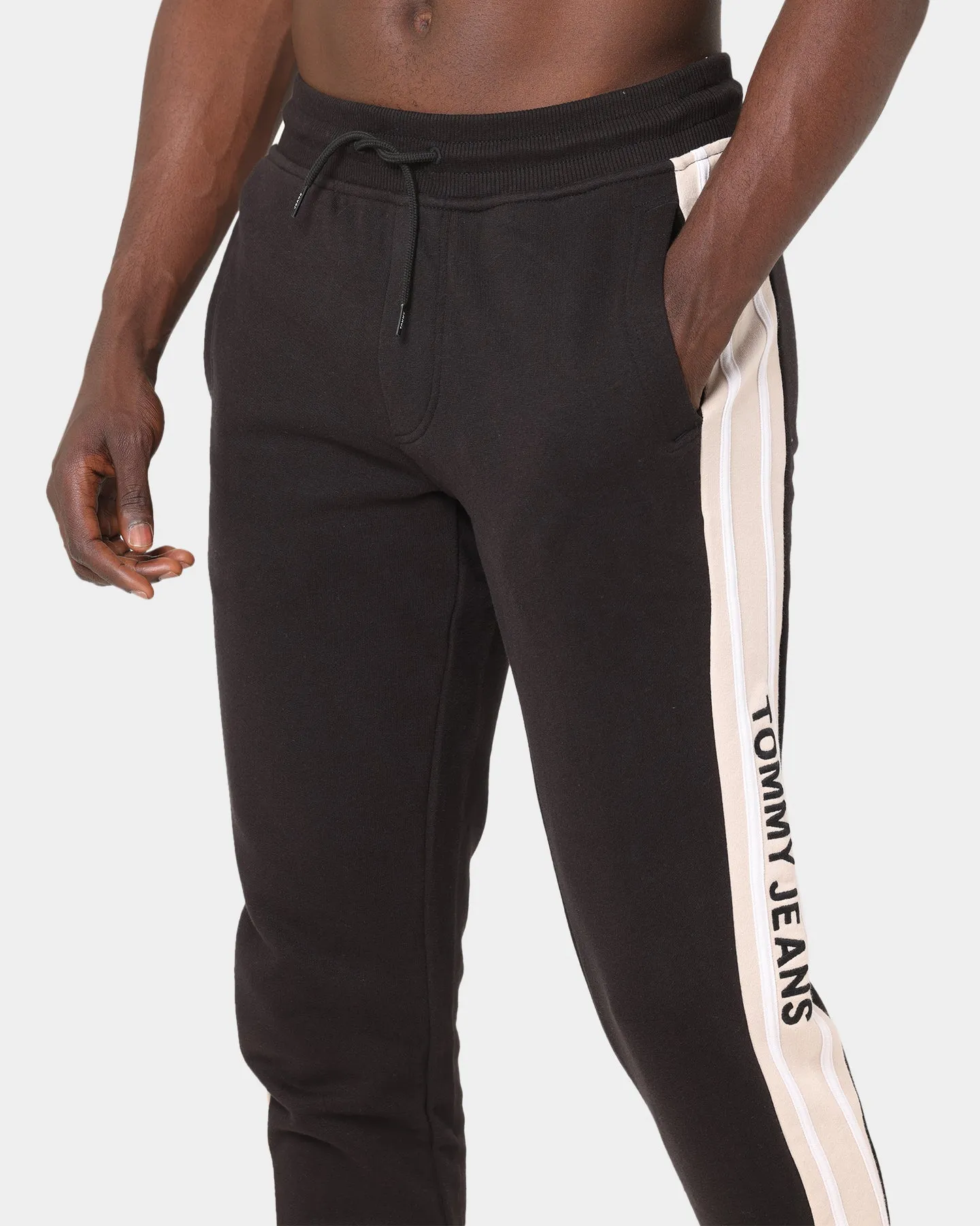 Tommy Jeans Rib Insert Track Pants Black/Smooth Stone