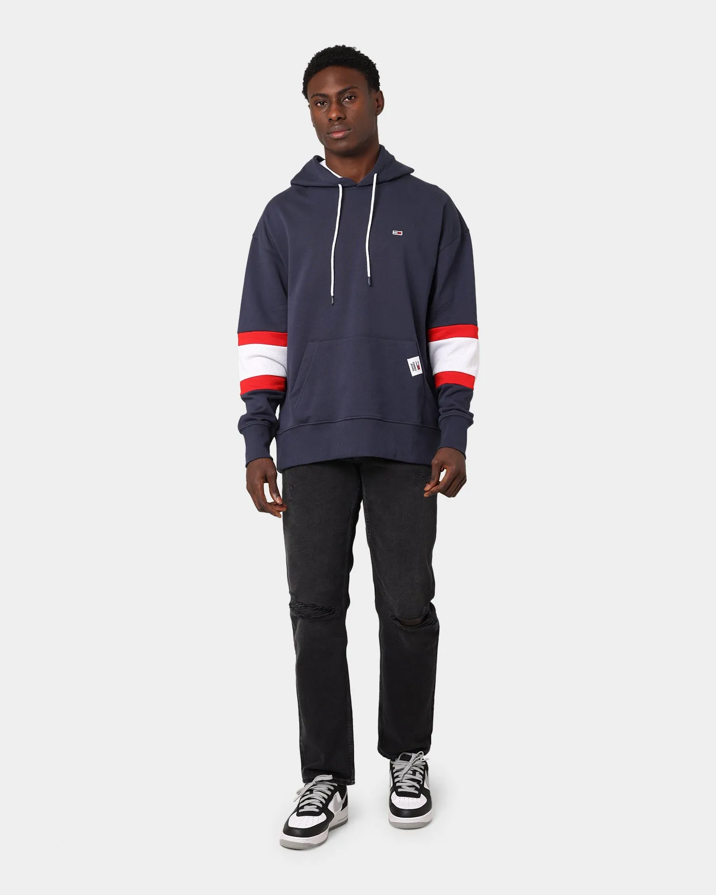 Tommy Jeans Rugby Stripe Contrast Lining Hoodie Twilight Navy/Multi