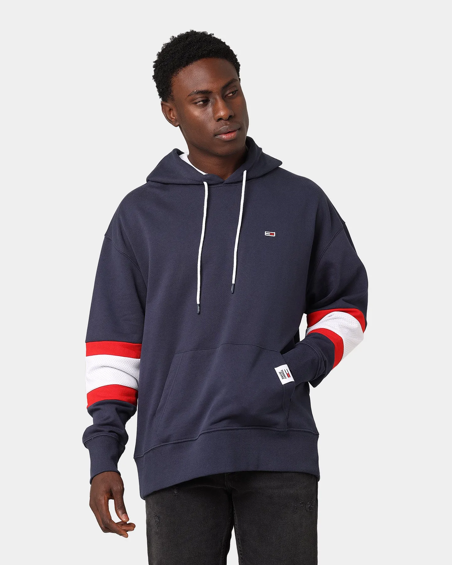 Tommy Jeans Rugby Stripe Contrast Lining Hoodie Twilight Navy/Multi