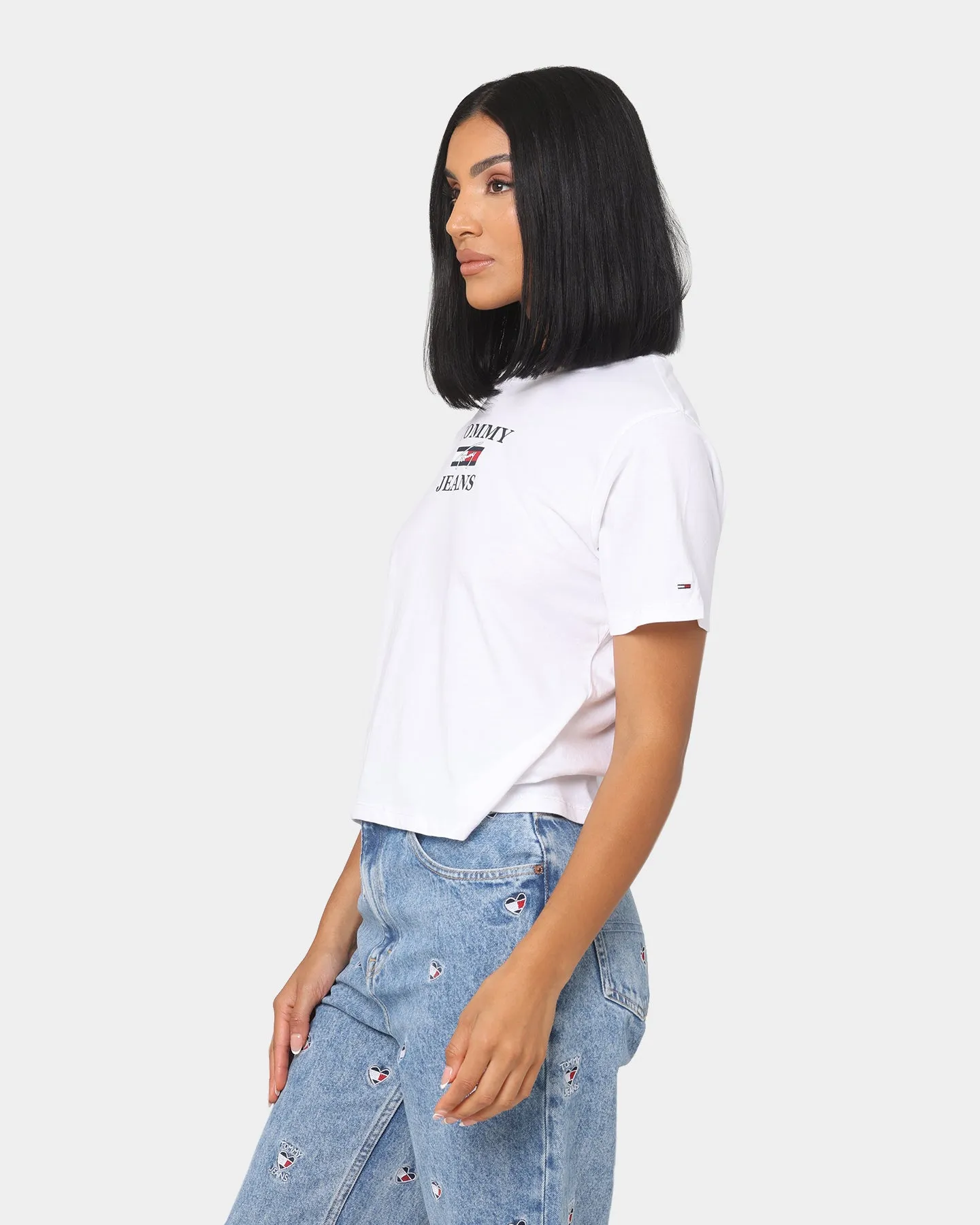 Tommy Jeans Women's Boxy Crop Essential Logo T-Shirt White