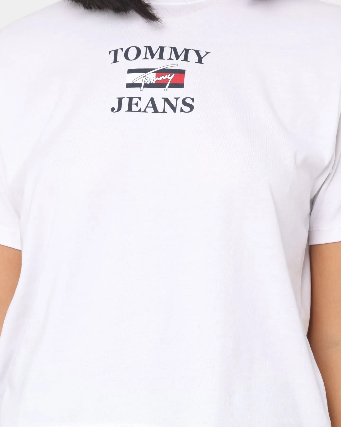 Tommy Jeans Women's Boxy Crop Essential Logo T-Shirt White