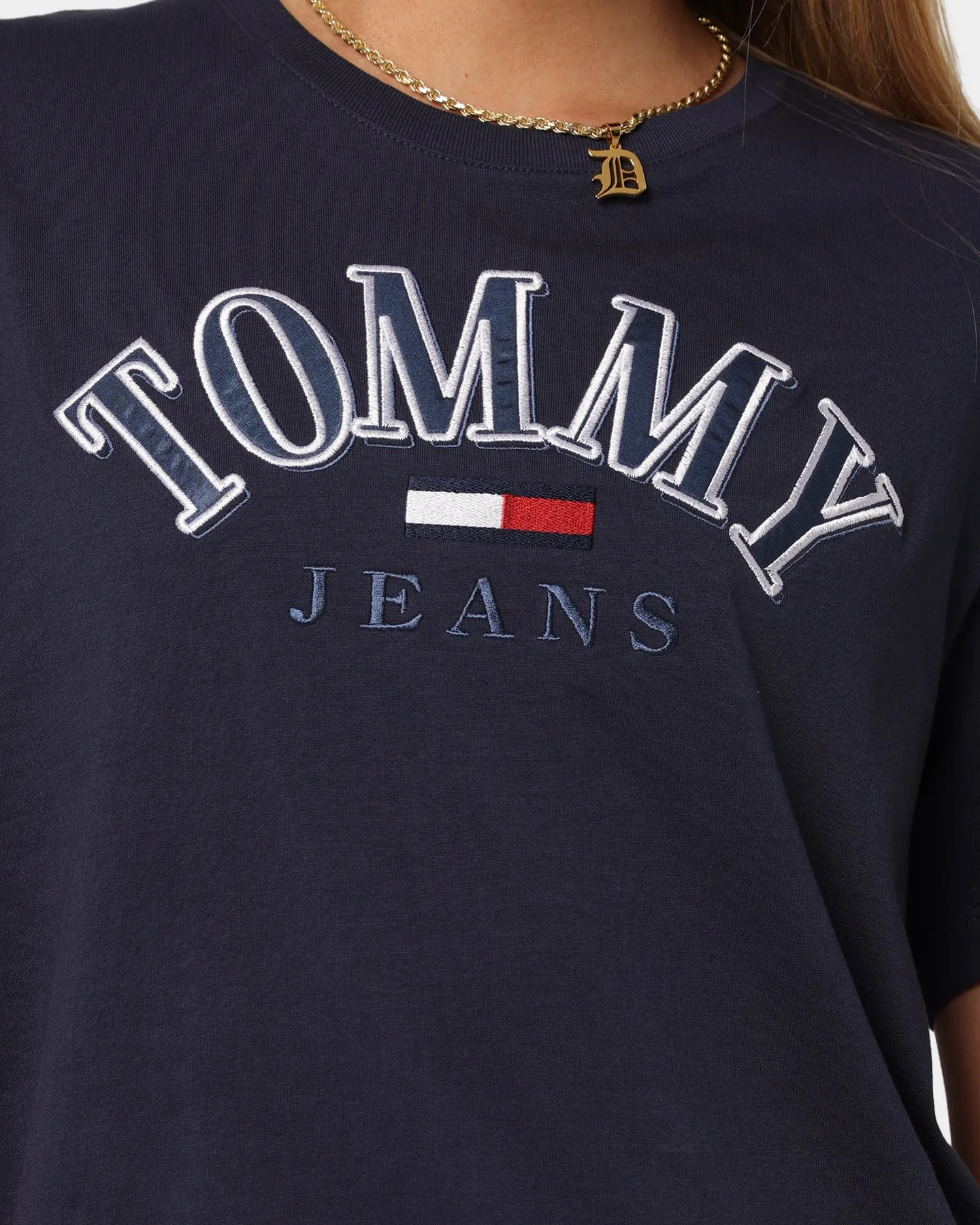 Tommy Jeans Women's Relaxed College Logo T-Shirt Twilight Navy