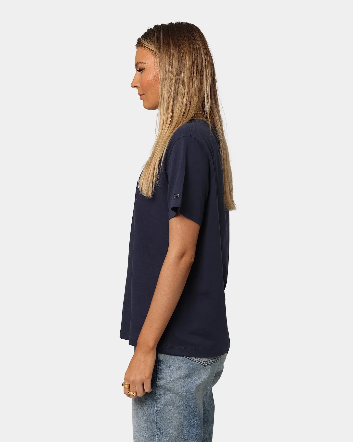 Tommy Jeans Women's Relaxed College Logo T-Shirt Twilight Navy