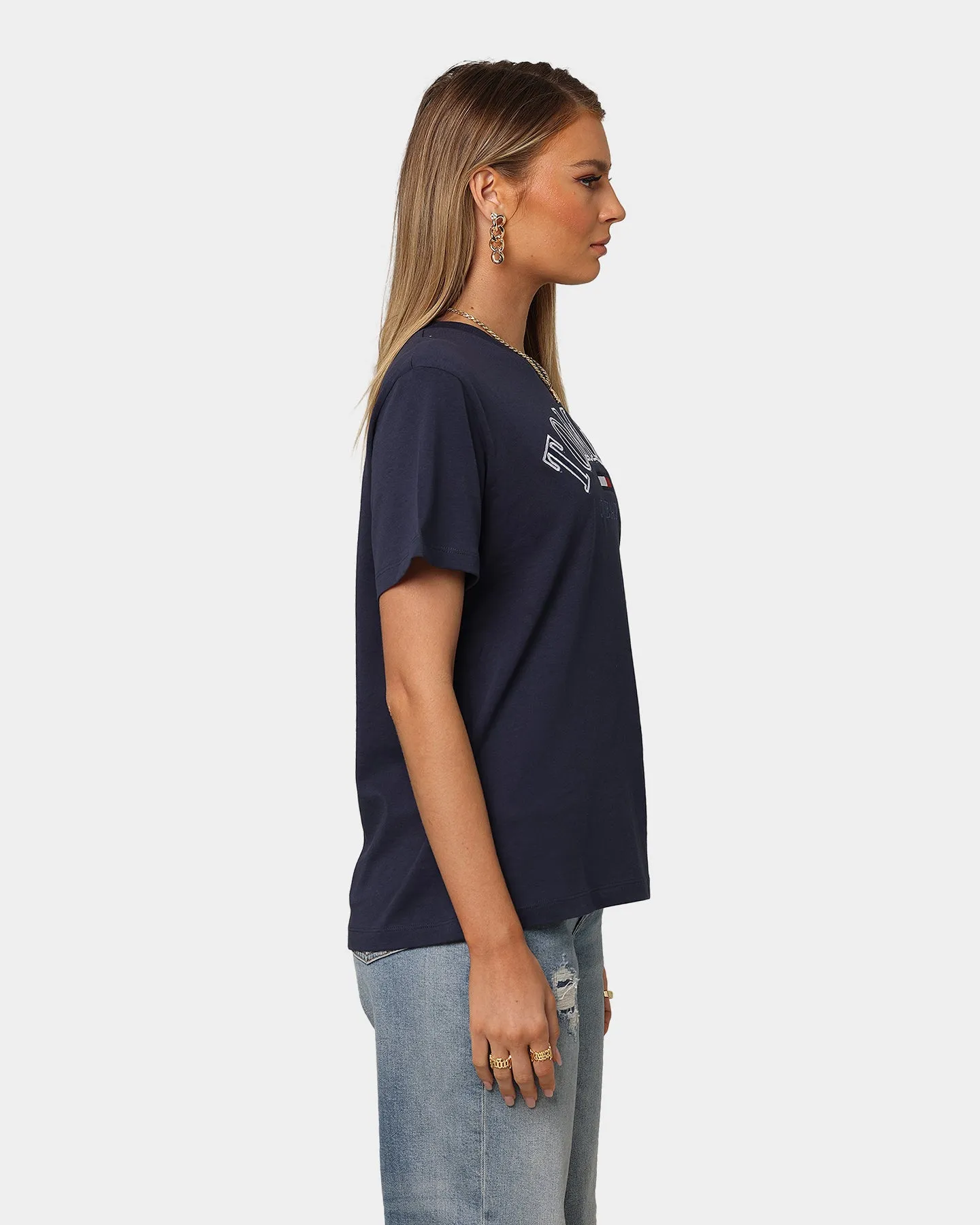 Tommy Jeans Women's Relaxed College Logo T-Shirt Twilight Navy