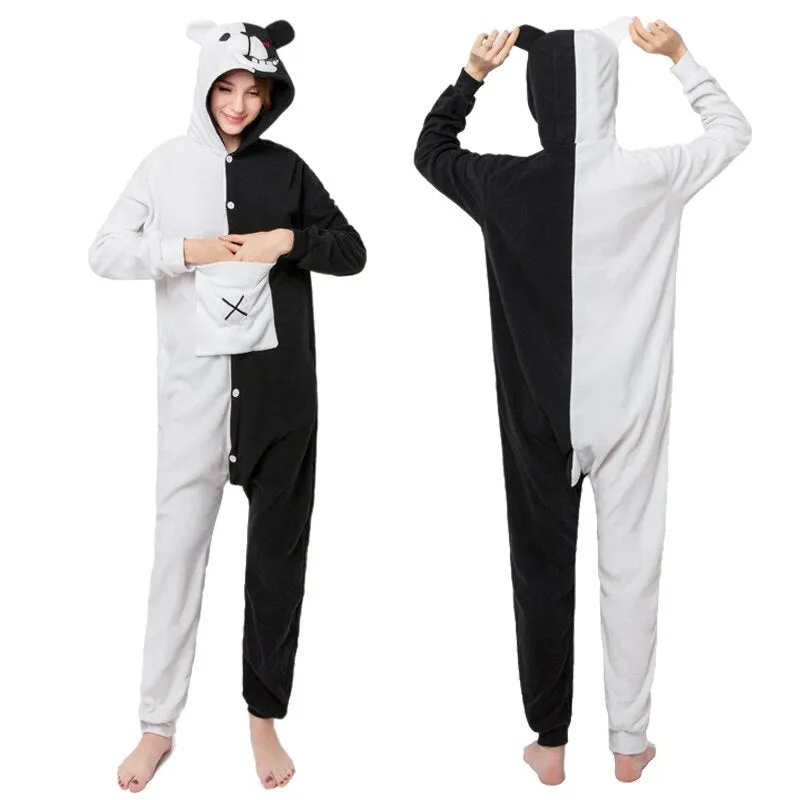 Unicorn Pajama Adult Animal Cat Onesie Women Men Couple Winter Pajamas Suit Nightie Sleepwear Flannel Homewear