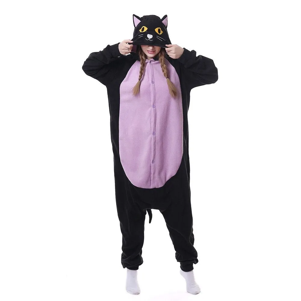 Unicorn Pajama Adult Animal Cat Onesie Women Men Couple Winter Pajamas Suit Nightie Sleepwear Flannel Homewear