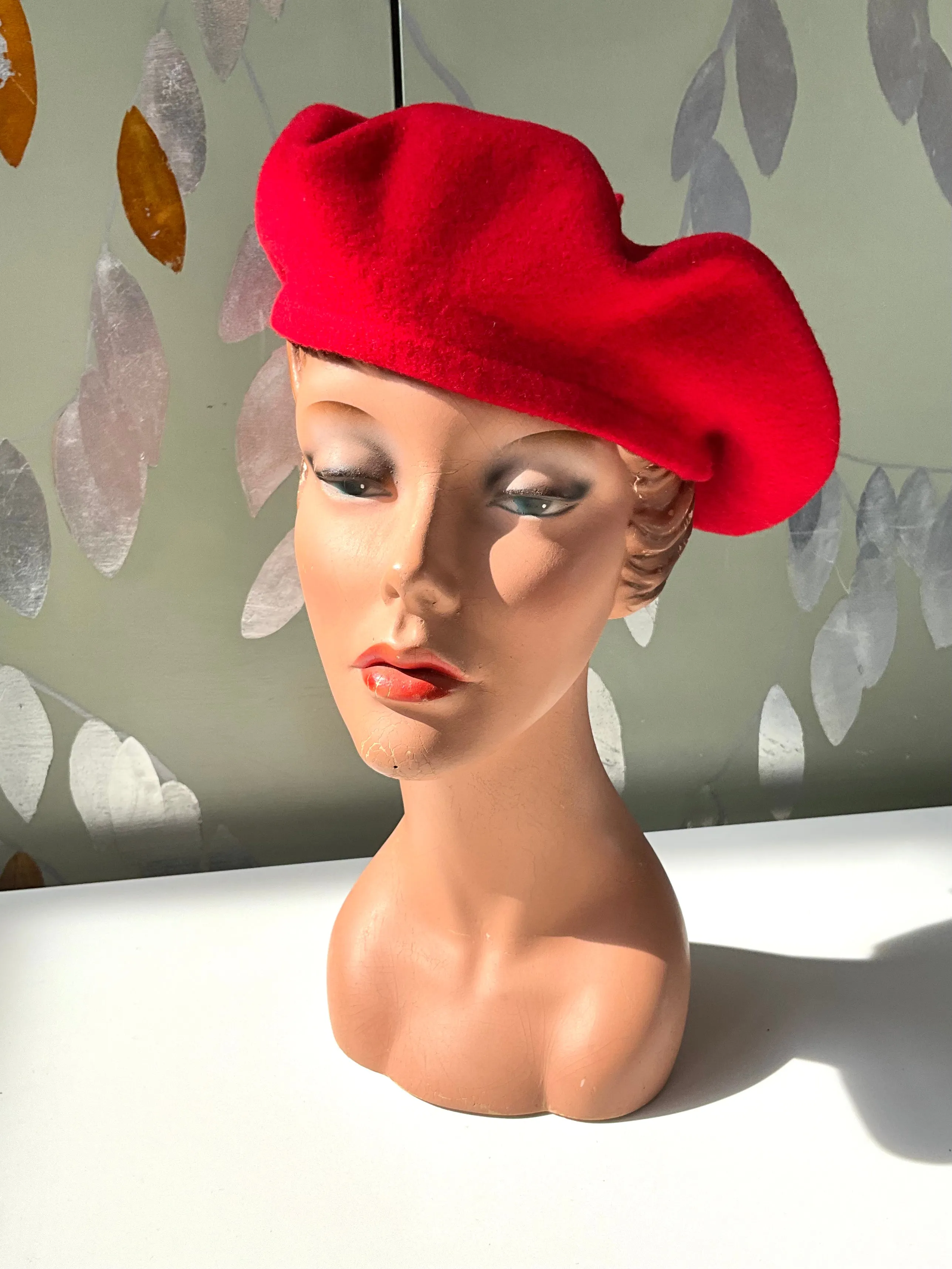 Vintage Red Wool Basque Beret, Parkhurst