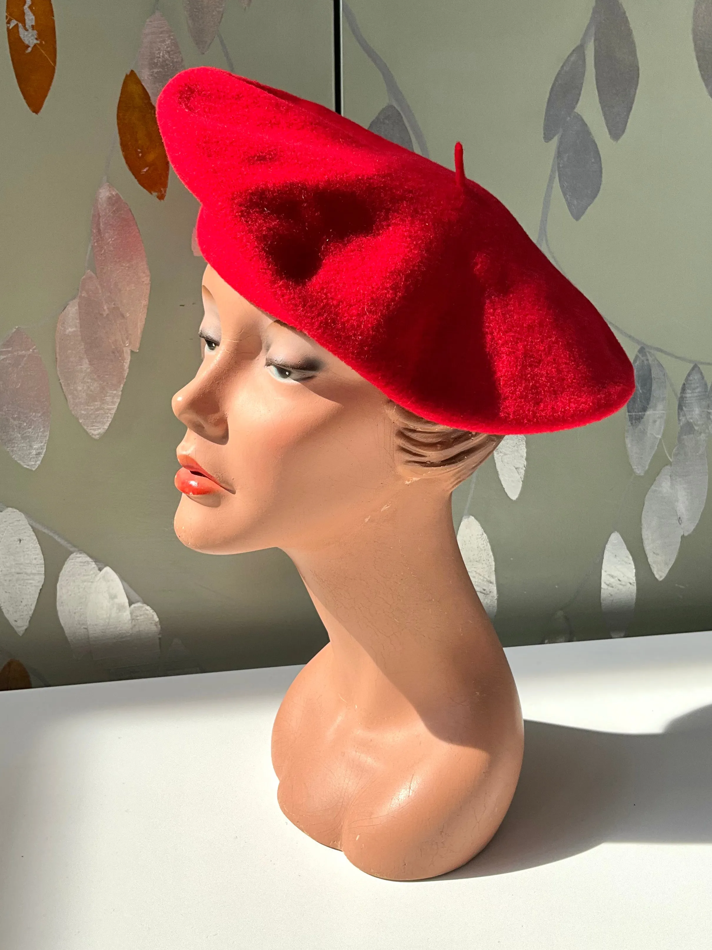 Vintage Red Wool Basque Beret, Parkhurst