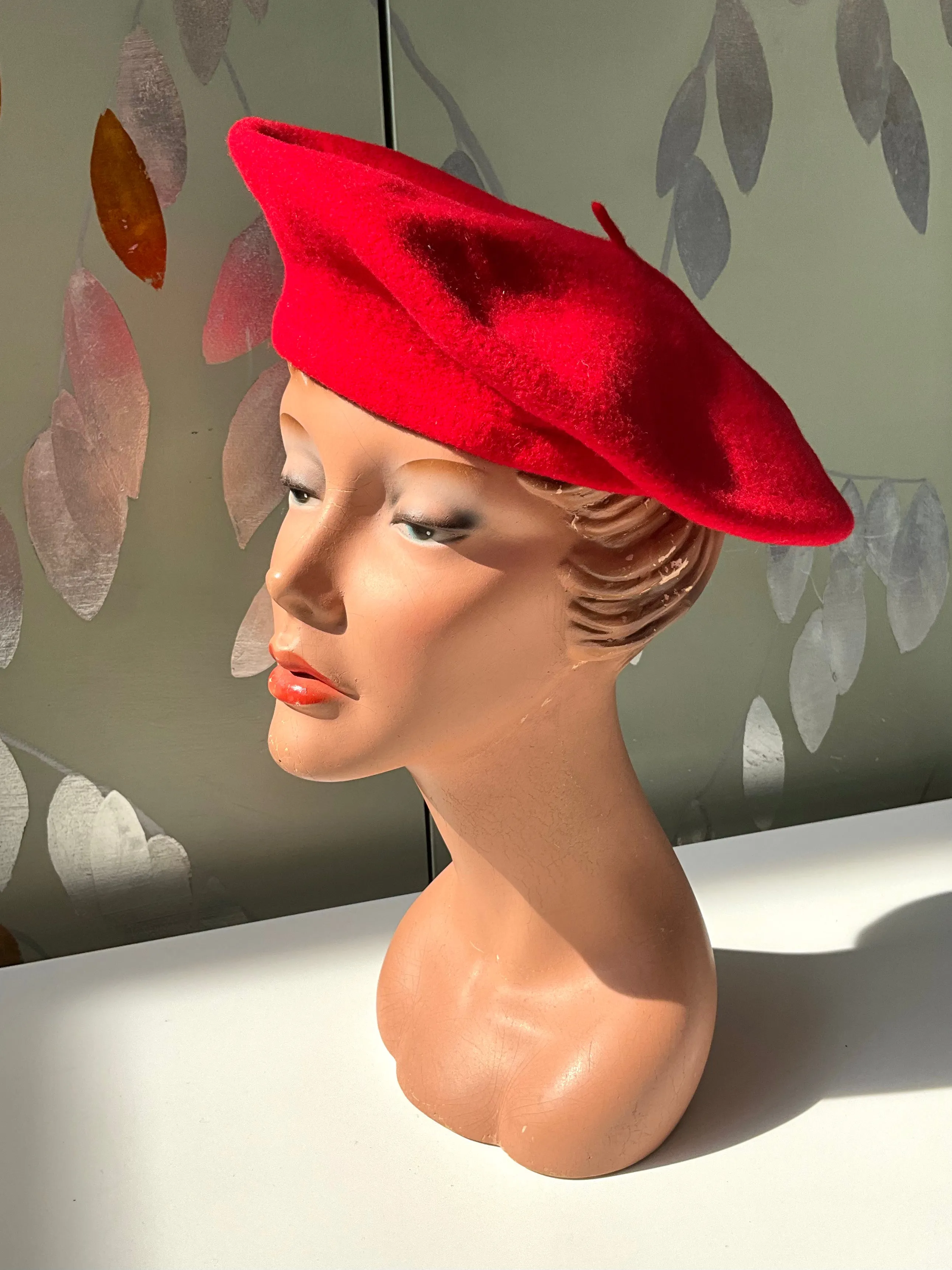 Vintage Red Wool Basque Beret, Parkhurst