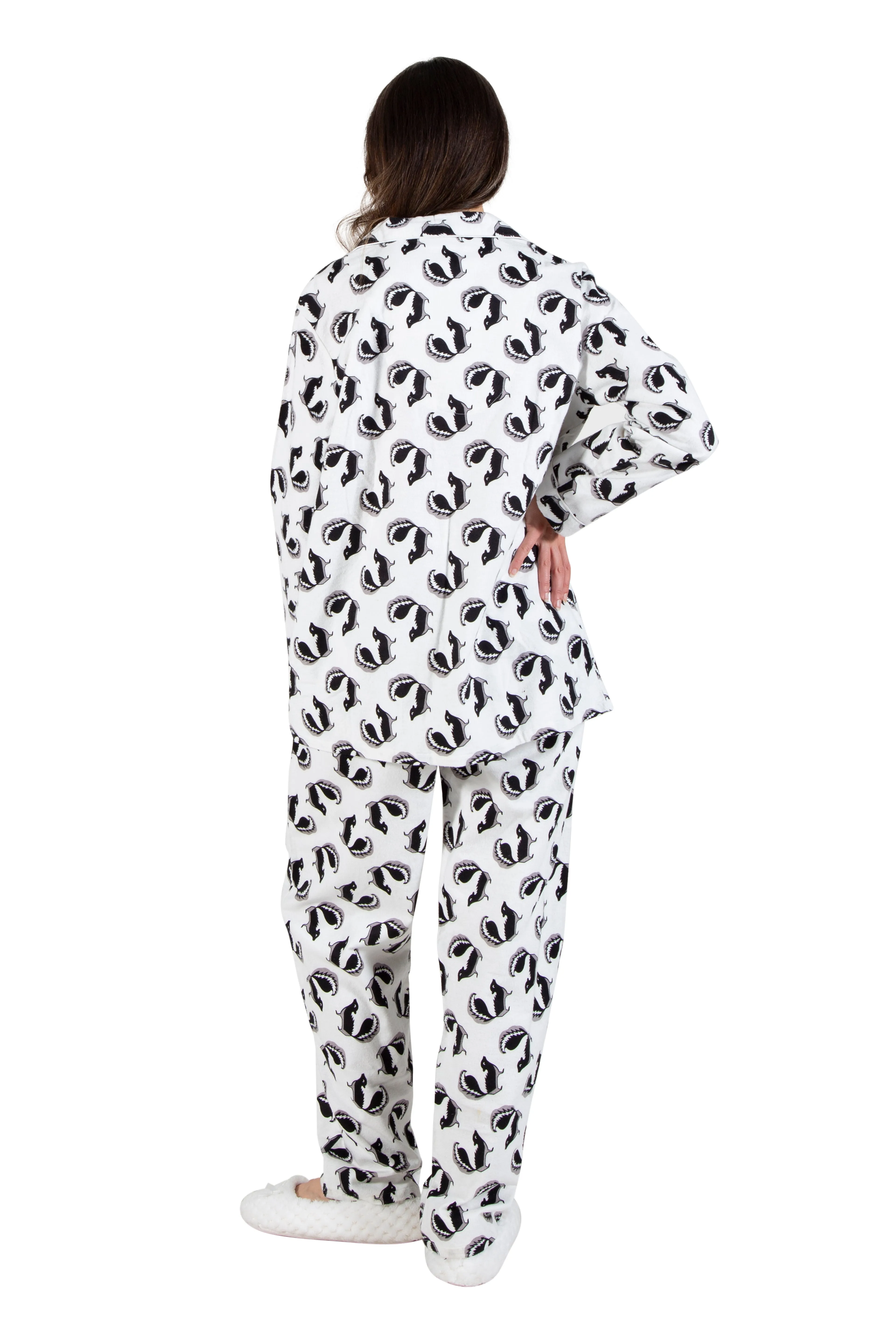 Whimsical Skunk Flannel Pajamas Set